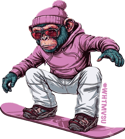Snowboard Monkey Hoodie 8 oz., 50/50 Cotton/Poly Fleece