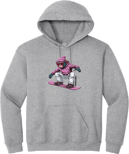 Snowboard Monkey Hoodie 8 oz., 50/50 Cotton/Poly Fleece