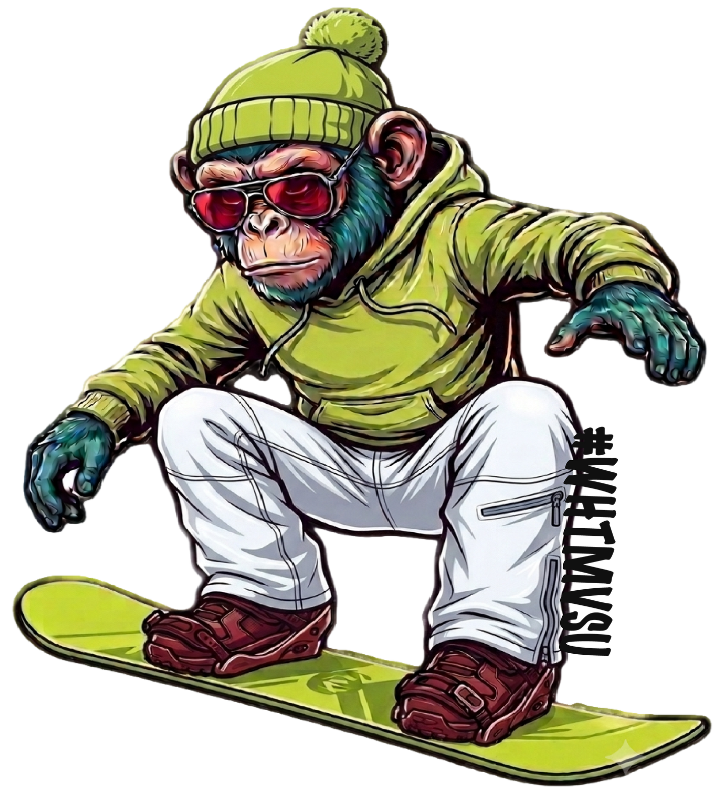 Snowboard Monkey Hoodie 8 oz., 50/50 Cotton/Poly Fleece