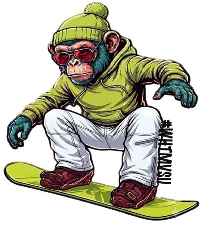 Snowboard Monkey Hoodie 8 oz., 50/50 Cotton/Poly Fleece