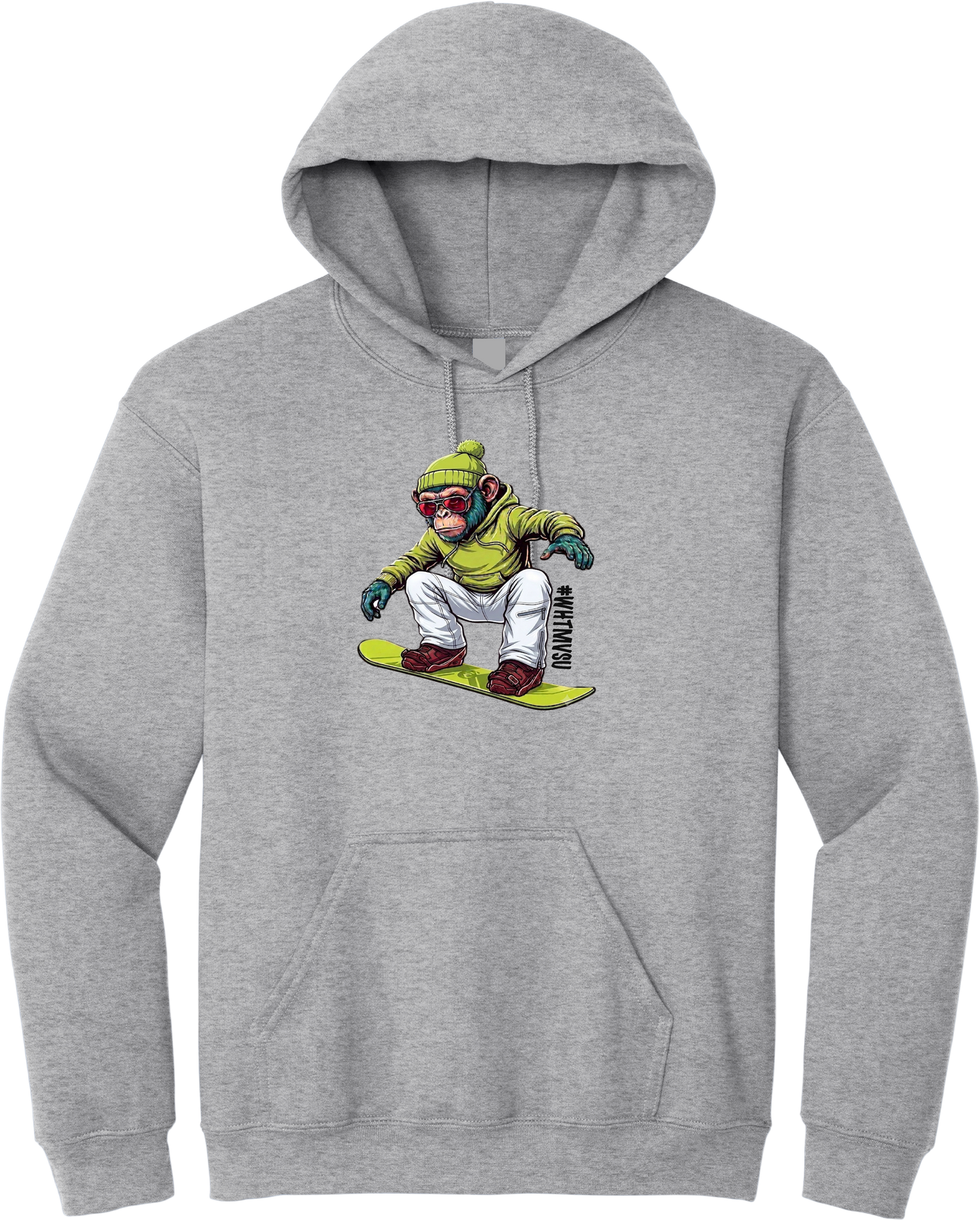 Snowboard Monkey Hoodie 8 oz., 50/50 Cotton/Poly Fleece