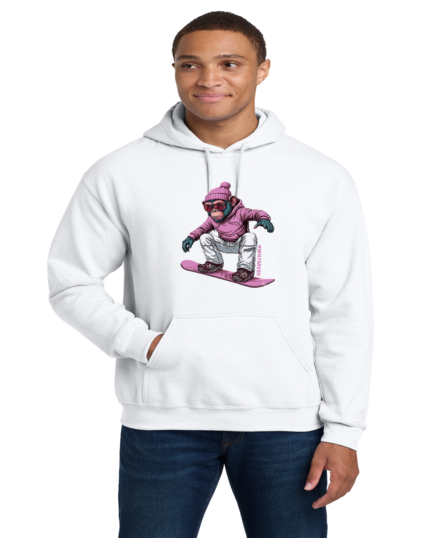 Snowboard Monkey Hoodie 8 oz., 50/50 Cotton/Poly Fleece