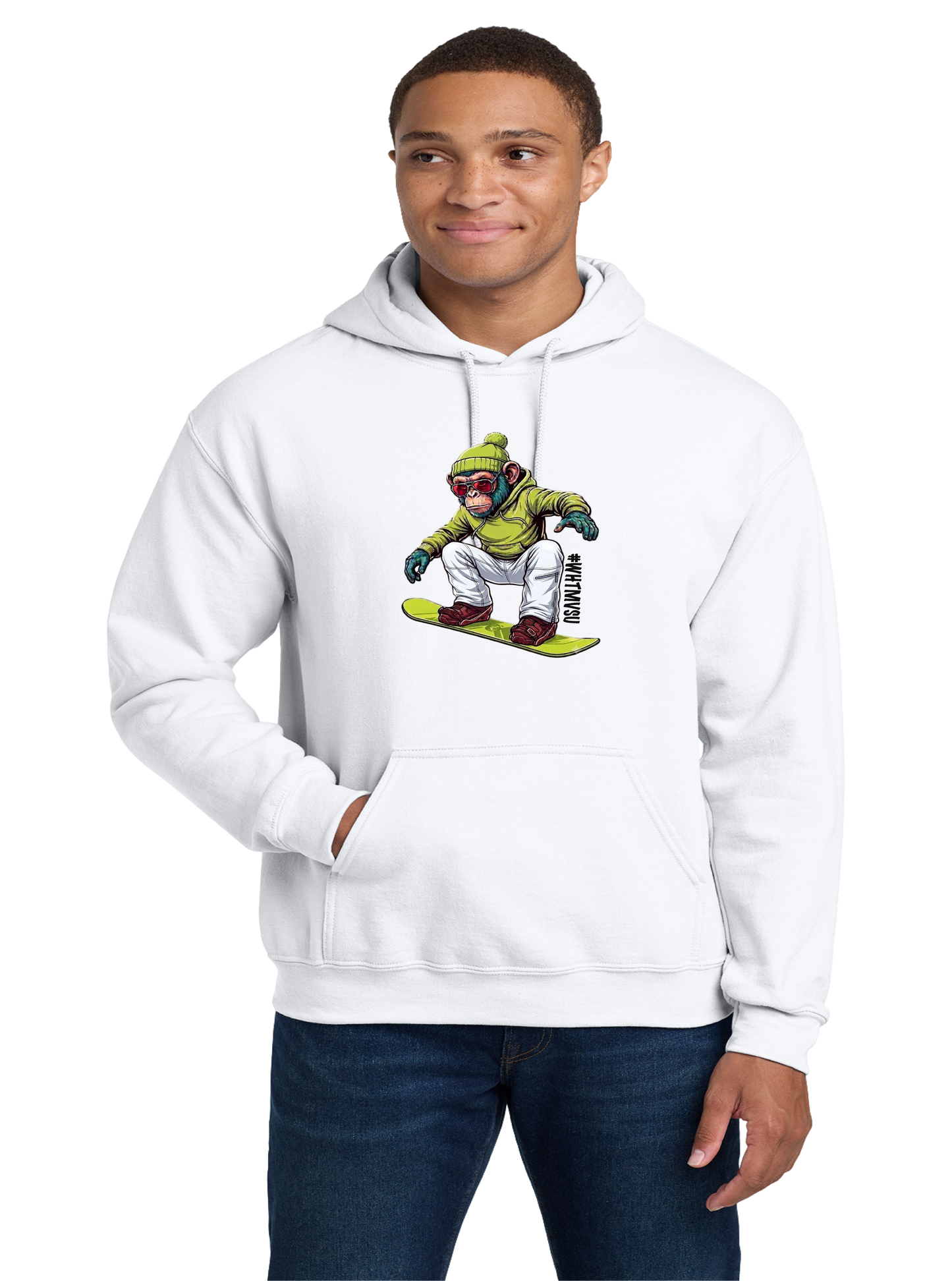 Snowboard Monkey Hoodie 8 oz., 50/50 Cotton/Poly Fleece